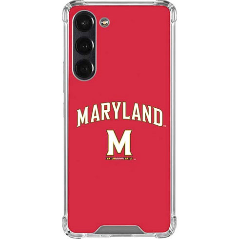 University of Maryland Collegiate Text Red Galaxy S24 FE Clear Case