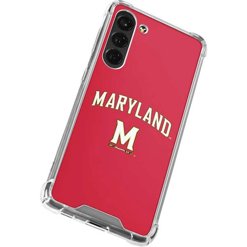 University of Maryland Collegiate Text Red Galaxy S24 FE Clear Case