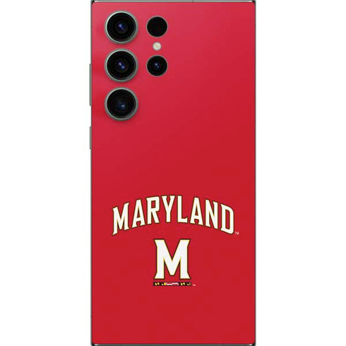 University of Maryland Collegiate Text Red Galaxy S25 Ultra Skin