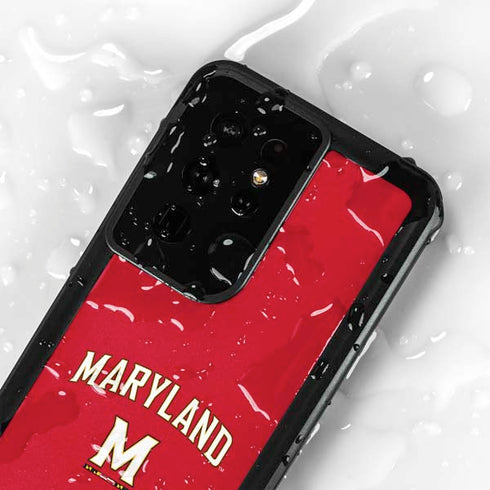 University of Maryland Collegiate Text Red Galaxy S24 Ultra Waterproof Case