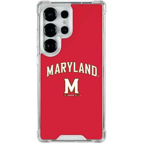 University of Maryland Collegiate Text Red Galaxy S25 Ultra Clear Case