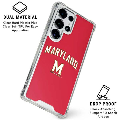 University of Maryland Collegiate Text Red Galaxy S26 Ultra Clear Case