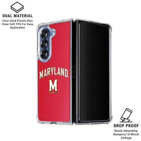 University of Maryland Collegiate Text Red Galaxy Z Fold6 Clear Case