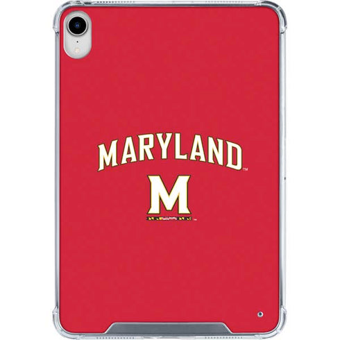 University of Maryland Collegiate Text Red iPad 11th Gen (2025) Clear Case