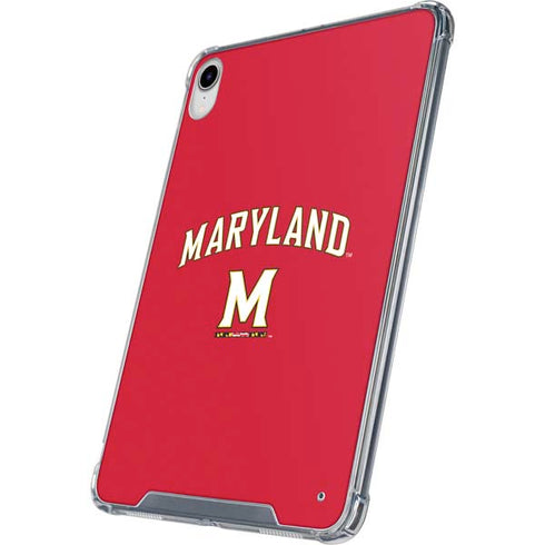 University of Maryland Collegiate Text Red iPad 11th Gen (2025) Clear Case