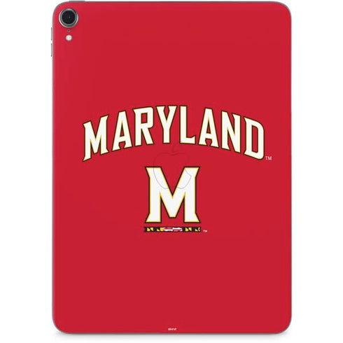 University of Maryland Collegiate Text Red Apple iPad Pro Skin