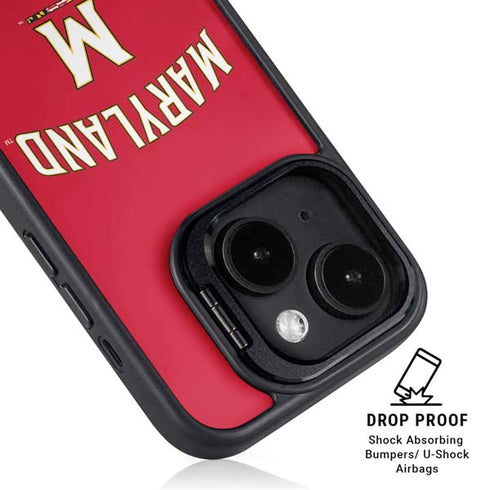 University of Maryland Collegiate Text Red iPhone 14 Kickstand Case