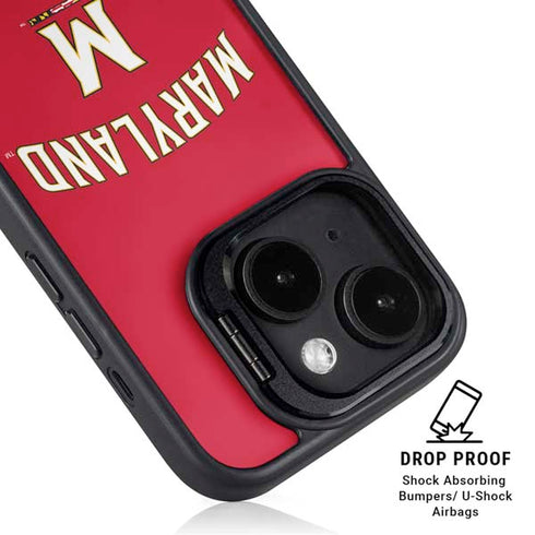 University of Maryland Collegiate Text Red iPhone 14 Plus Kickstand Case