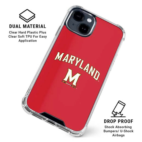 University of Maryland Collegiate Text Red iPhone 15 Clear Case