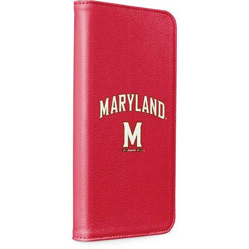 University of Maryland Collegiate Text Red iPhone 15 Plus Folio Case