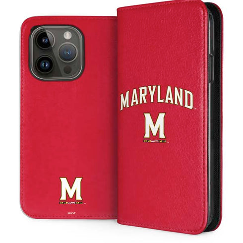 University of Maryland Collegiate Text Red iPhone 15 Pro Folio Case