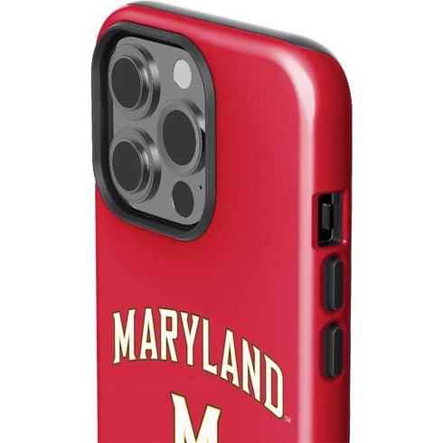 University of Maryland Collegiate Text Red iPhone 15 Pro Impact Case
