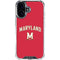 University of Maryland Collegiate Text Red iPhone 16 Clear Case
