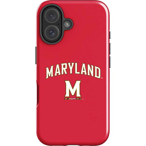 University of Maryland Collegiate Text Red iPhone 16 Impact Case