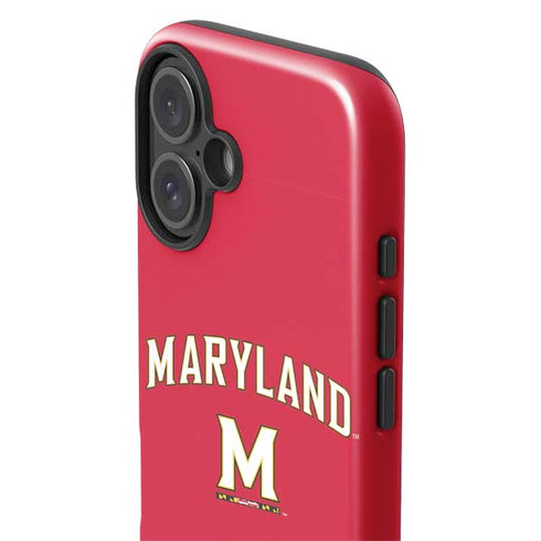 University of Maryland Collegiate Text Red iPhone 16 Impact Case