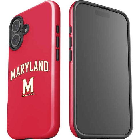 University of Maryland Collegiate Text Red iPhone 16 Impact Case