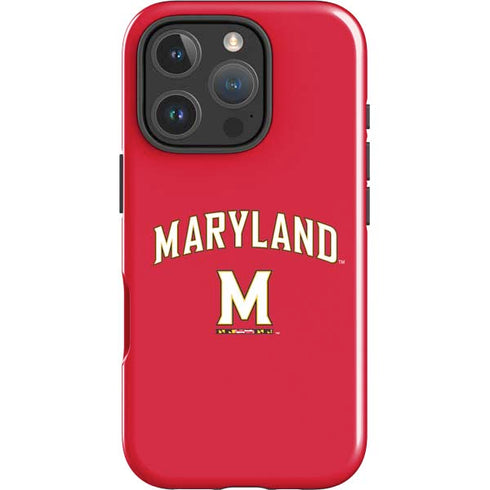 University of Maryland Collegiate Text Red iPhone 16 Pro Impact Case