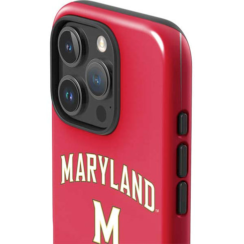 University of Maryland Collegiate Text Red iPhone 16 Pro Impact Case