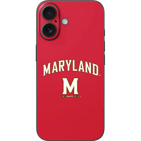 University of Maryland Collegiate Text Red iPhone 16 Skin