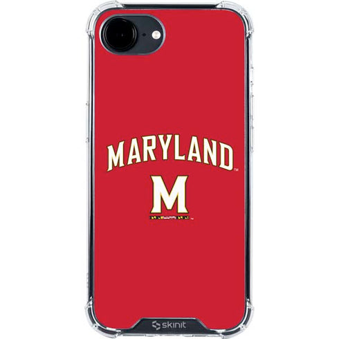 University of Maryland Collegiate Text Red iPhone 16e Clear Case