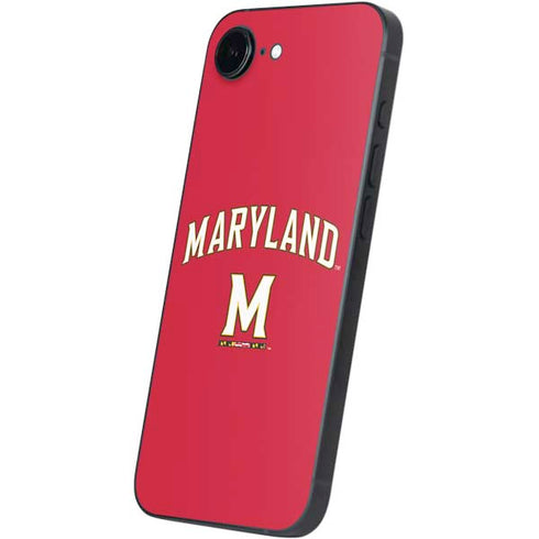 University of Maryland Collegiate Text Red iPhone 16e Skin