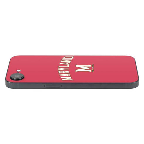 University of Maryland Collegiate Text Red iPhone 16e Skin