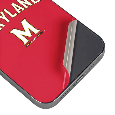 University of Maryland Collegiate Text Red iPhone 16e Skin