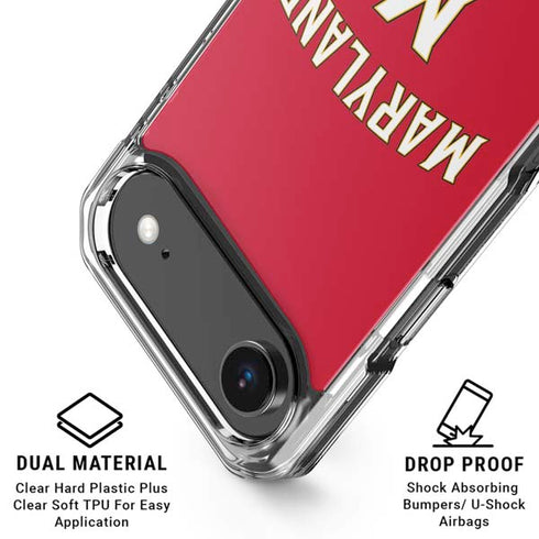 University of Maryland Collegiate Text Red iPhone 17 Air Clear Case
