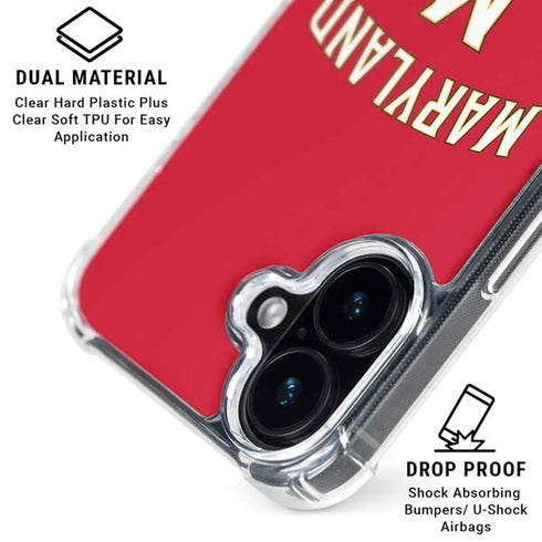 University of Maryland Collegiate Text Red iPhone 17 Clear Case