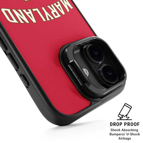 University of Maryland Collegiate Text Red iPhone 17 Kickstand Case