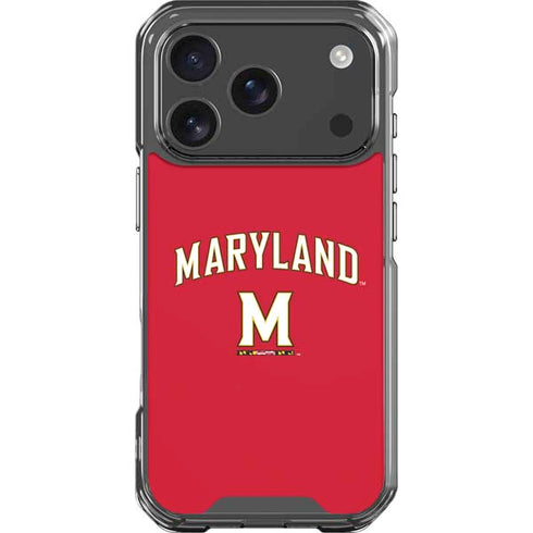 University of Maryland Collegiate Text Red iPhone 17 Pro Clear Case