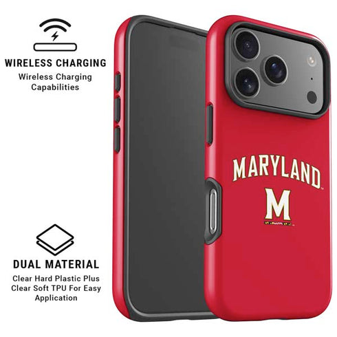University of Maryland Collegiate Text Red iPhone 17 Pro Max Magsafe Impact Case