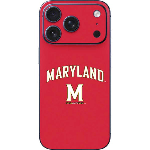 University of Maryland Collegiate Text Red iPhone 17 Pro Skin