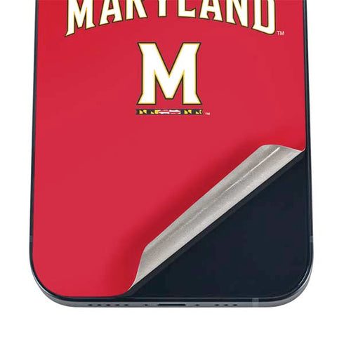 University of Maryland Collegiate Text Red iPhone 17 Skin