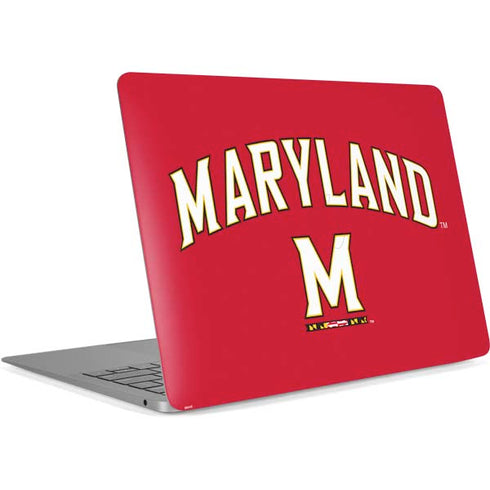 University of Maryland Collegiate Text Red Apple MacBook Air Skin