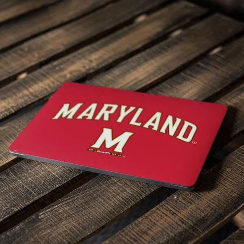 University of Maryland Collegiate Text Red Apple MacBook Air Skin