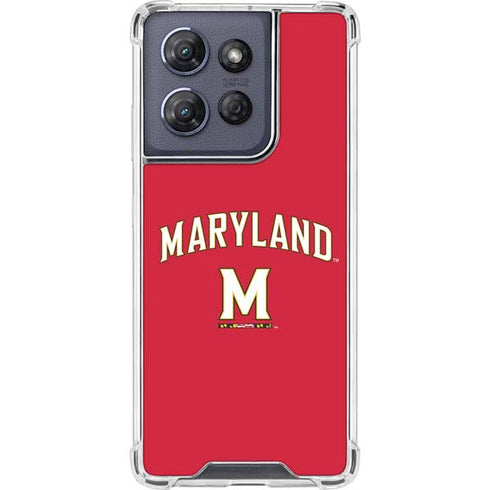 University of Maryland Collegiate Text Red Moto G 5G (2025) Clear Case