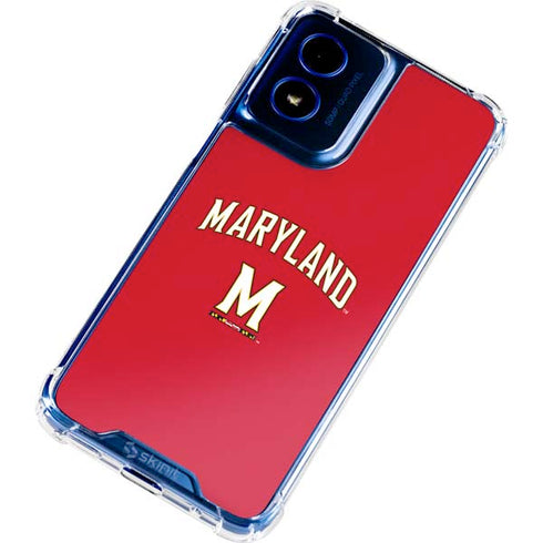 University of Maryland Collegiate Text Red Moto G Play 4G (2024) Clear Case