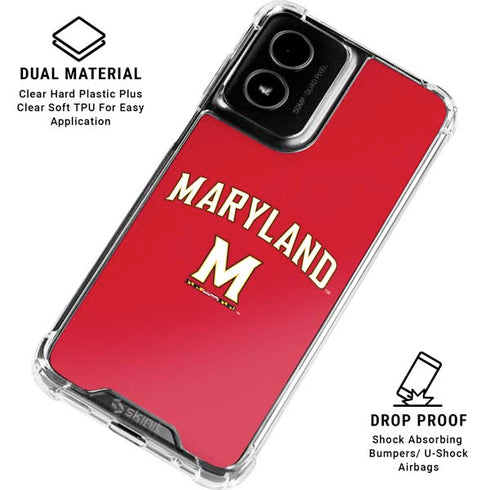 University of Maryland Collegiate Text Red Moto G Power 5G (2024) Clear Case