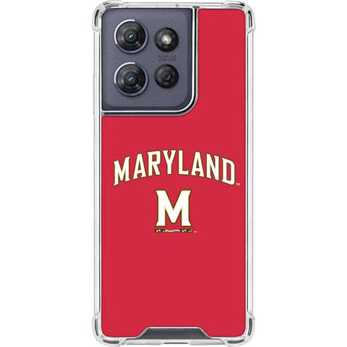 University of Maryland Collegiate Text Red Moto G Stylus 5G (2025) Clear Case