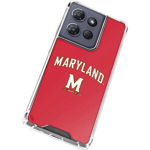 University of Maryland Collegiate Text Red Moto G Stylus 5G (2025) Clear Case