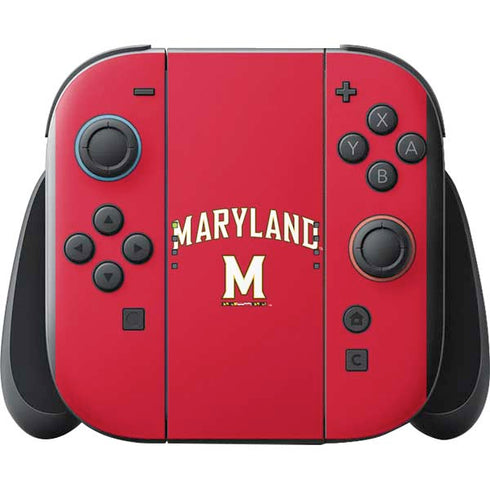 University of Maryland Collegiate Text Red Nintendo Switch 2 (2025) with Joy-Con Skin