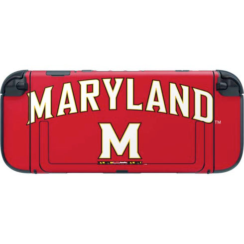 University of Maryland Collegiate Text Red Nintendo Switch 2 (2025) with Joy-Con Skin