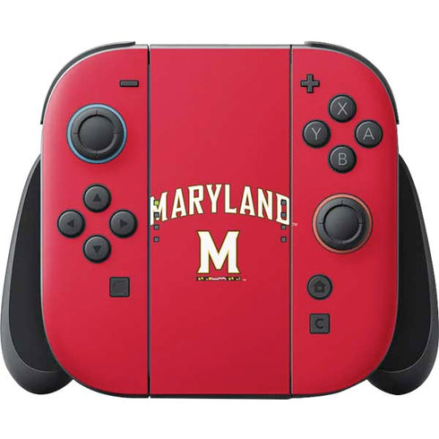 University of Maryland Collegiate Text Red Nintendo Switch 2 (2025) Joy-Con Controller Skin