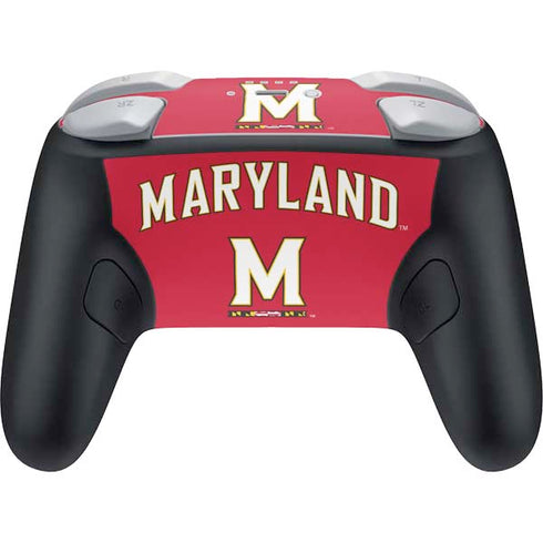 University of Maryland Collegiate Text Red Nintendo Switch 2 (2025) Pro Controller Skin