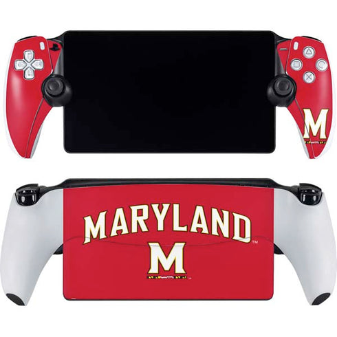 University of Maryland Collegiate Text Red PlayStation Portal Remote Player Skin
