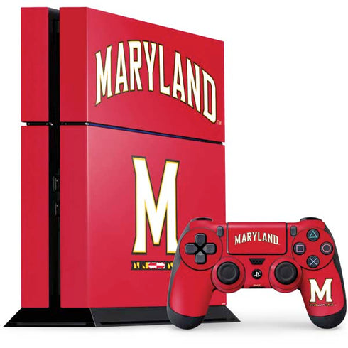 University of Maryland Collegiate Text Red PlayStation PS4 Skins