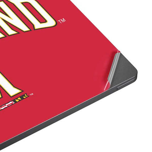 University of Maryland Collegiate Text Red Surface Laptop 7 13.8in Skin