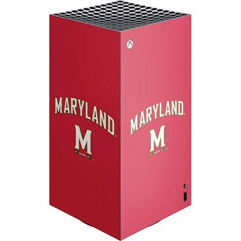University of Maryland Collegiate Text Red XBox Series X Digital Edition Console Skin