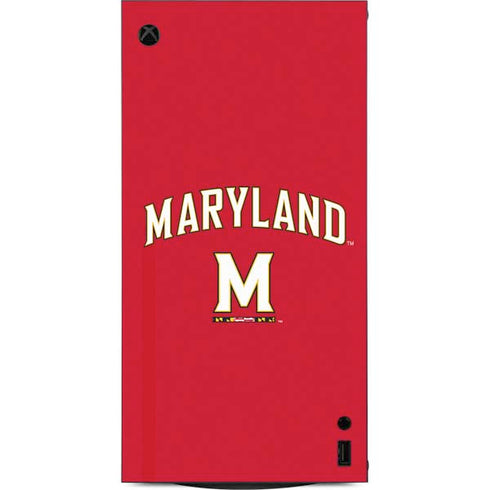 University of Maryland Collegiate Text Red XBox Series X Digital Edition Console Skin